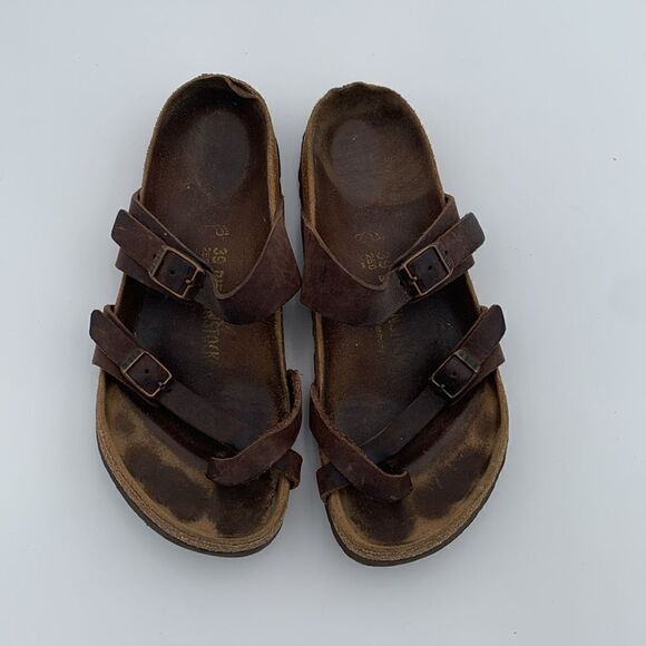 Birkenstock Mayari style brown leather shoes, women’s size 39 - Picture 7 of 12